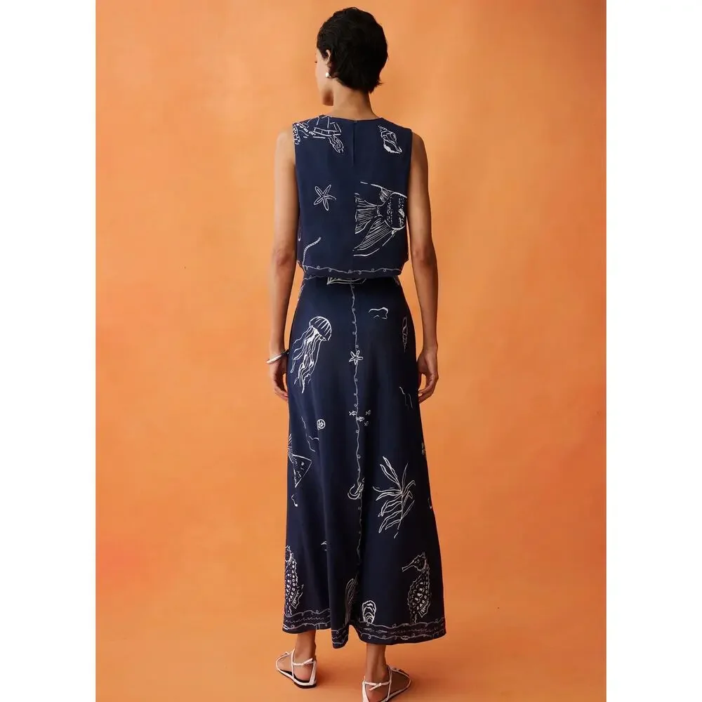 New few moda Anaya Sari set $272 blue size 8